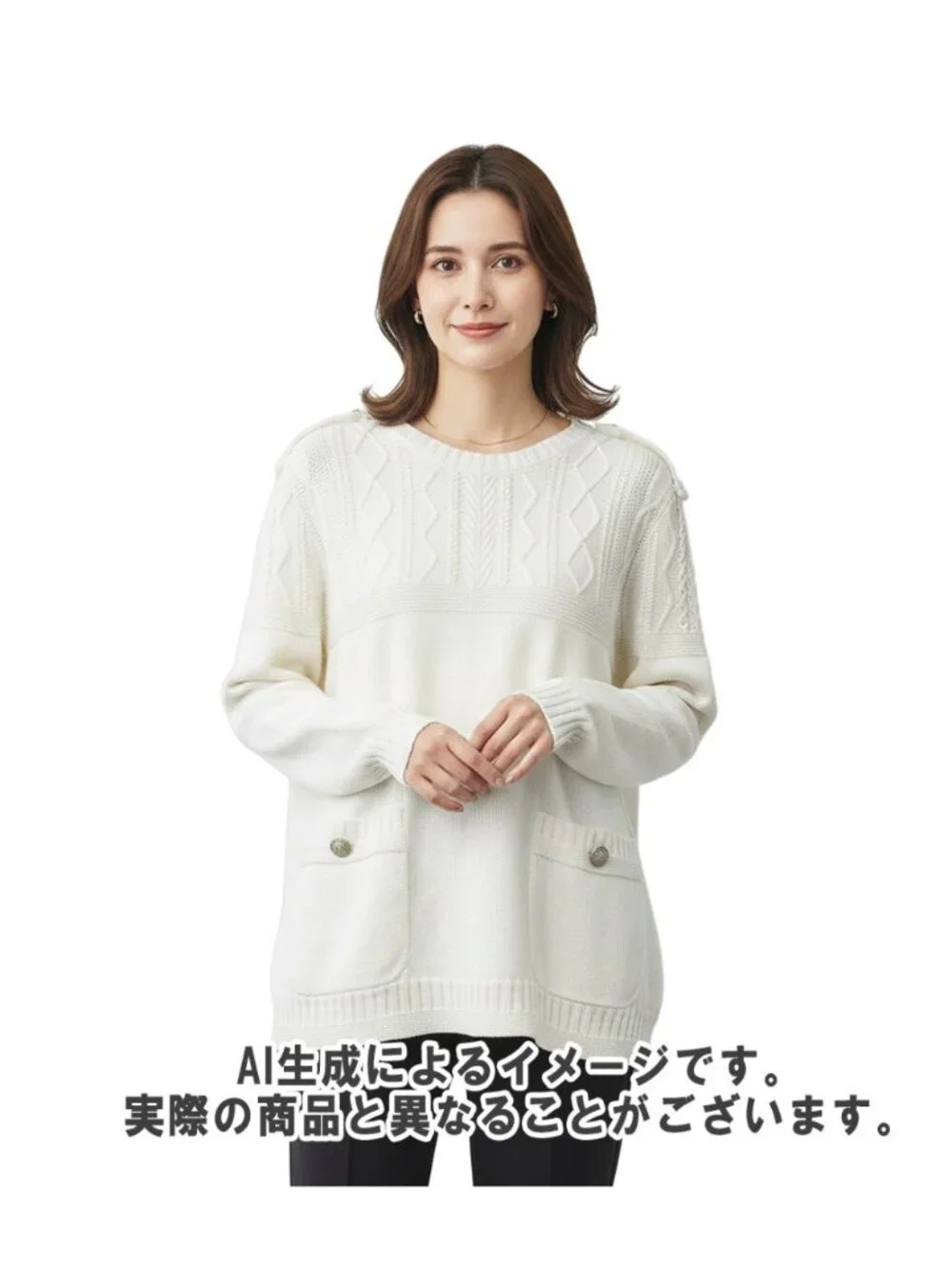 Chanel Long Sleeve CC Logo Button Cotton Knit 40 Sweater
